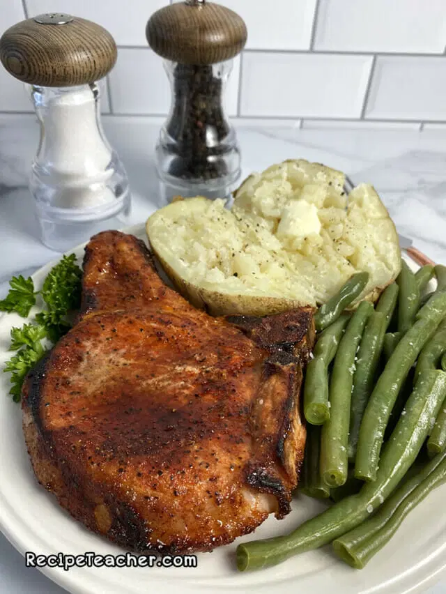 Oven Baked Bone-In Pork Chops - RecipeTeacher