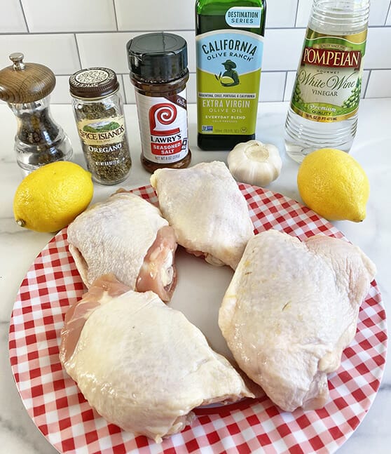Ingredients for air fryer Greek chicken recipe