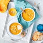 Recipe for Instant Pot butternut squash and sweet potato soup.