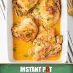 Recipe for Instant Pot creamy garlic chicken.