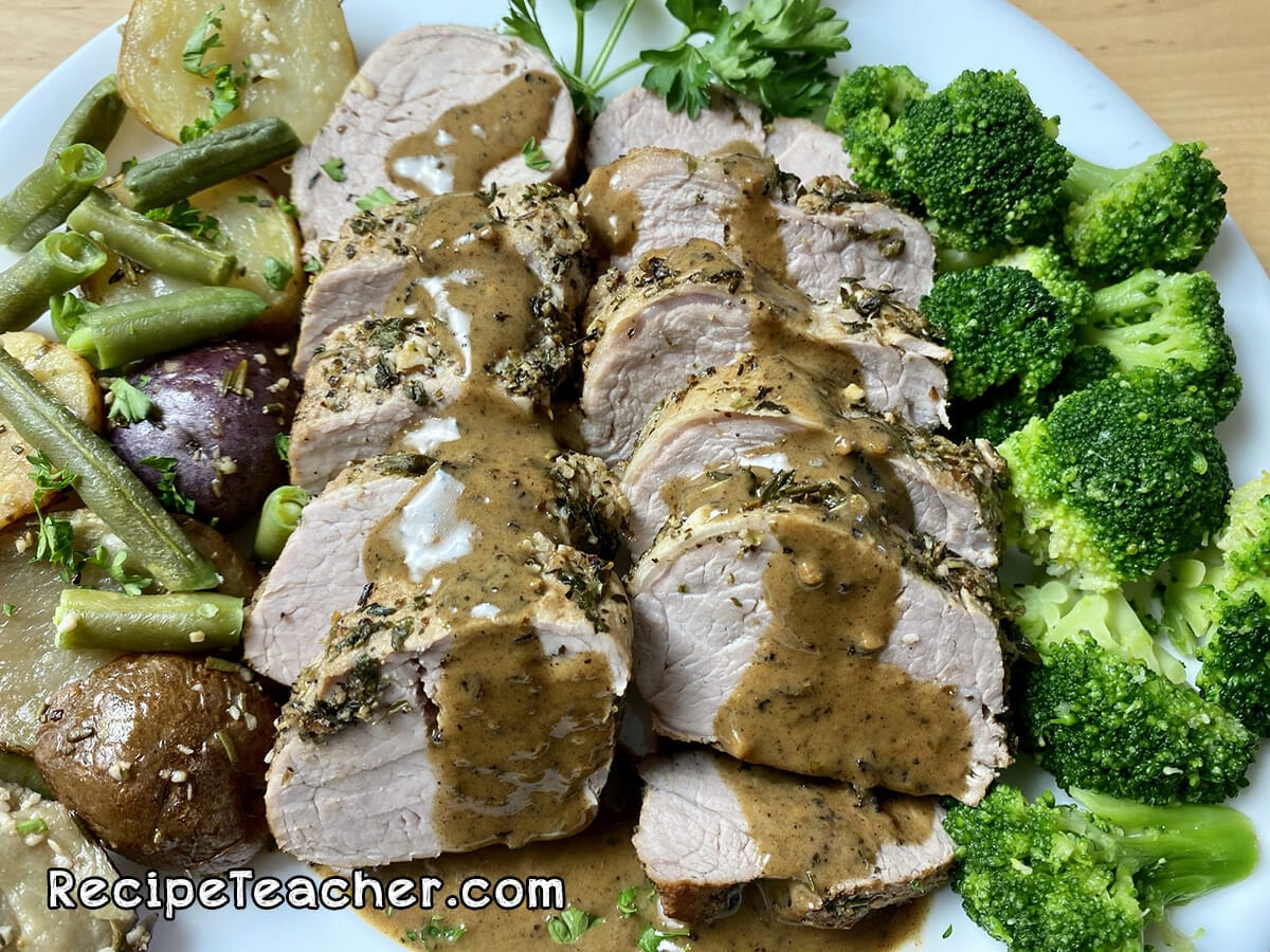 Instant Pot Garlic Herb Pork Tenderloin with Gravy RecipeTeacher