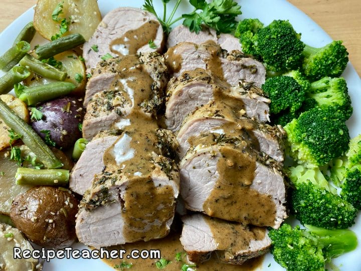 Recipe for Instant Pot garlic herb pork tenderloin