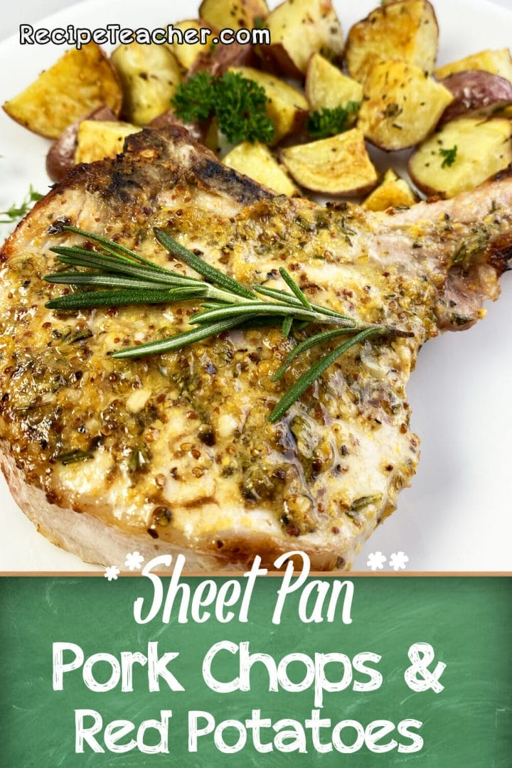 Recipe for sheet pan pork chops and baby red potatoes