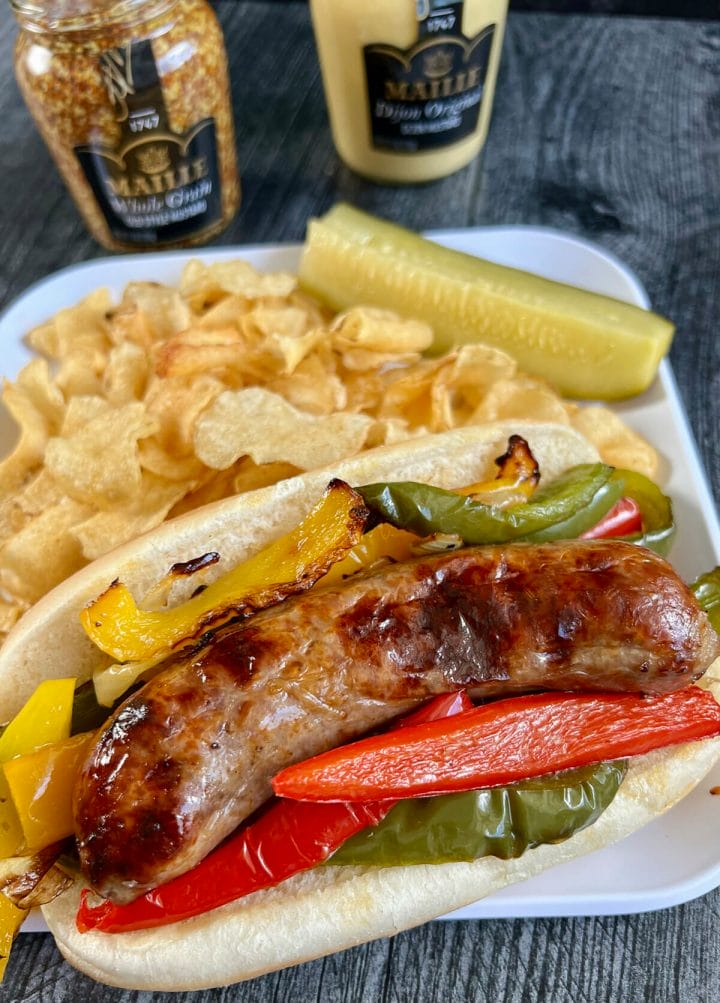 Recipe for air fryer sausage and pepper sandwiches