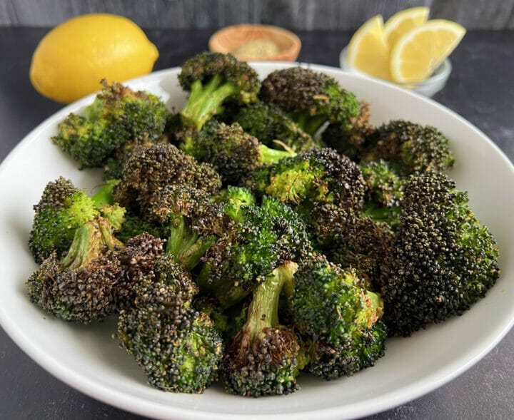 Air Fryer Roasted Lemon Pepper Broccoli - RecipeTeacher