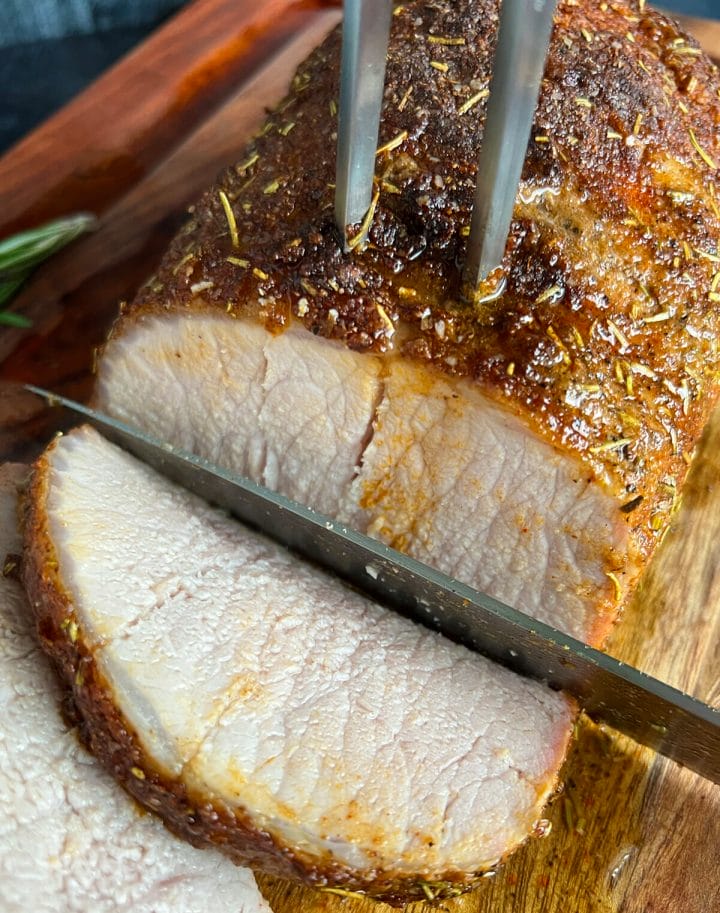 Recipe for oven roasted boneless pork loin.