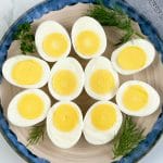 Eggs that have been hard cooked in an air fryer