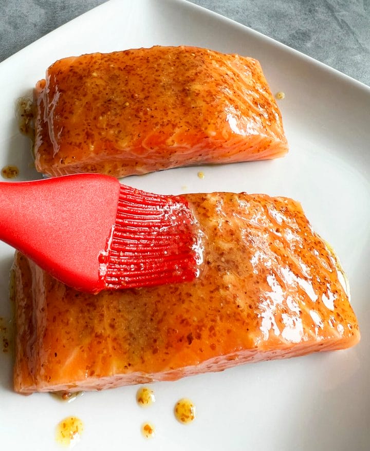 Air fryer honey mustard salmon recipe