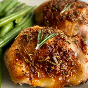 Best Damn Oven Roasted Chicken Thighs - RecipeTeacher