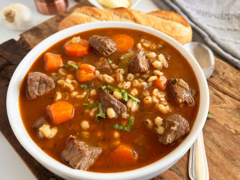 Quick and Hearty Instant Pot Beef Barley Soup - RecipeTeacher
