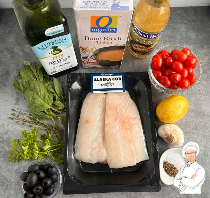Recipe for oven baked Mediterranean cod