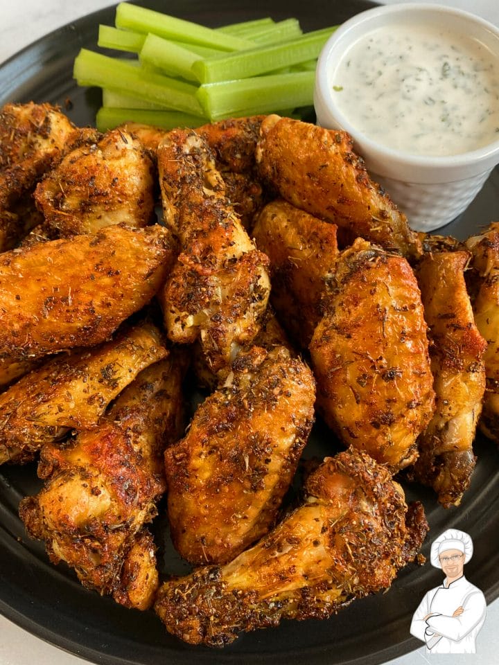 Air fryer chicken wings recipe.