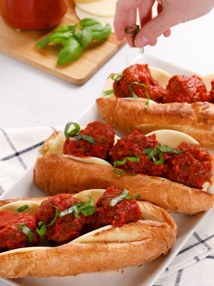 Recipe for air fryer meatball sandwiches. 