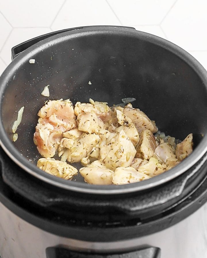 Recipe for Instant Pot creamy chicken and rice.