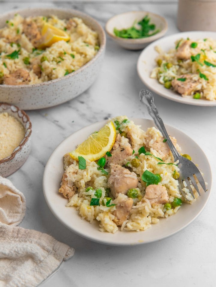 Mealtime with Instant Pot Creamy Lemon Chicken and Rice.