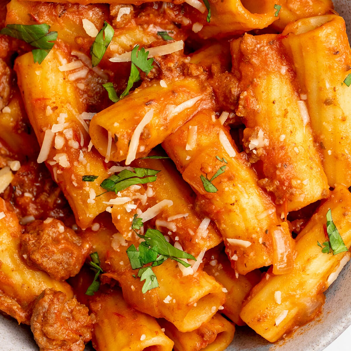 Penne Pasta with Meat Sauce Recipe