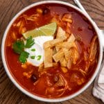 Recipe for Instant Pot chicken tortilla soup