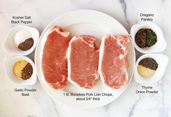 Recipe for air fryer boneless pork chops.