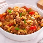 A bowl of American Goulash from our easy recipe.