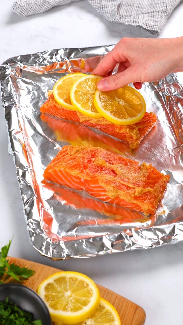 Recipe for oven baked honey garlic salmon.