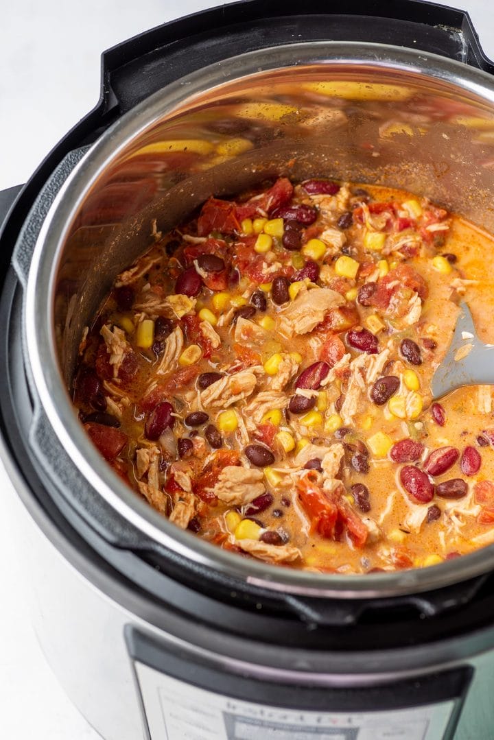 Instant Pot with creamy chicken chili